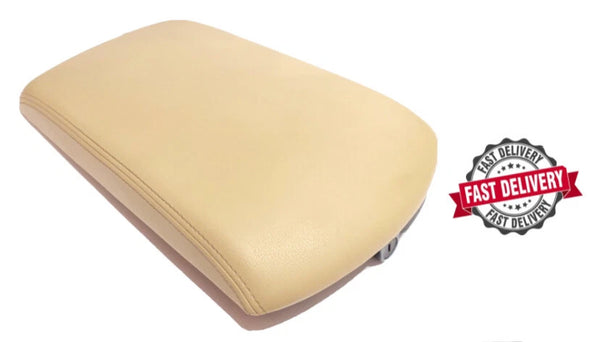 04-12 Nissan Titan Armada Center Console Armrest Lid Cover Storage Beige Leather